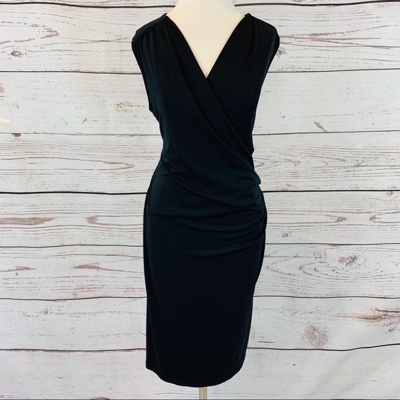 Anne Klein Dresses & Skirts - Anne Klein black sheath dress ruched V Neck